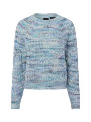 BOSS Orange Sweter z zawartością alpaki - Fiambella Kobiety Wełna niebieski|wielokolorowy, S. Niebieskie swetry damskie Boss Orange, s, bez wzorów, z dzianiny, bez kołnierzyka, bez ramiączek, bez kaptura. Za 549.95 zł.