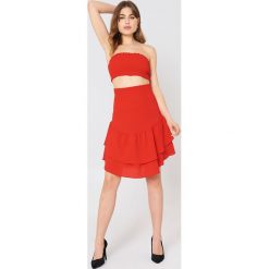 NA-KD Boho Spódnica z falbanką i marszczeniem - Red. Spódnice damskie marki NA-KD Boho. Za 40.95 zł.