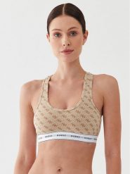 Guess Biustonosz top Carrie O97C01 KBOE1 Beżowy. Brązowe biustonosze Guess, z aplikacjami. Za 89.99 zł.