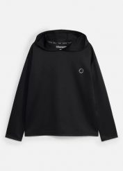 Bluza z kapturem oversize, szybkoschnąca. Czarne bluzy damskie bonprix, bez wzorów, z kapturem. Za 94.99 zł.