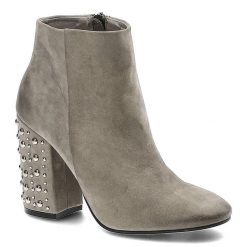Botki damskie Carinii, ze skóry zamszowej na obcasie, szare, B4366_J51-000-000-C00. Szare botki damskie Carinii, na wiosnę, z jeansu, eleganckie, bez obcasa, na obcasie, bez zapięcia. Za 269.00 zł.