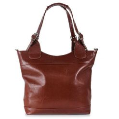 Torebka skórzana elegancka DAN-A T195A koniakowa. Torebki do ręki damskie DAN-A, bez wzorów, ze skóry, biznesowe, bez dodatków. Za 399.99 zł.