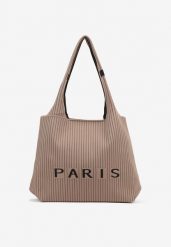 Beżowa Tłoczona Torebka Typu Shopper Saliaria. Brązowe torebki shopper damskie Renee, bez wzorów, z jeansu, biznesowe, z tłoczeniem, bez dodatków. Za 69.99 zł.