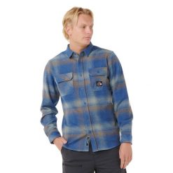 Rip Curl Search Wool Flannel - Light Navy. Niebieskie bluzki z długim rękawem męskie Rip Curl, m, bez wzorów, bez kołnierzyka. W wyprzedaży za 329.60 zł.