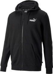 Puma Bluza męska Puma ESS+ Tape Full-Zip Hoodie TR czarna 848768 01 S. Czarne bluzy męskie Puma, m, bez wzorów, bez kaptura. Za 199.78 zł.