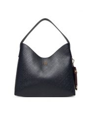 Tommy Hilfiger Torebka Th Icon Shoulder Bag Mono AW0AW18141 Granatowy. Niebieskie torebki do ręki damskie Tommy Hilfiger, bez wzorów, ze skóry, bez dodatków. Za 649.99 zł.