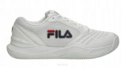 Buty tenisowe Fila Axilus 3 Clay. Białe obuwie sportowe damskie Fila, bez wzorów, z syntetyku, tenisowe. Za 419.99 zł.