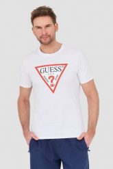 GUESS Biały męski t-shirt Original Logo Tee, Rozmiar XL. Białe t-shirty męskie Guess, l, z aplikacjami, bez kołnierzyka. W wyprzedaży za 89.99 zł.