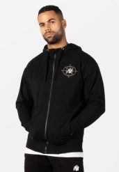 Scofield Bluza z kapturem zapinana na suwak - Czarny. Czarne bluzy męskie GORILLA WEAR, m, bez wzorów, z bawełny, z kapturem. Za 433.00 zł.