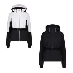 Kurtka damska narciarska CMP 34W4446. Czarne kurtki snowboardowe damskie CMP, xl, bez wzorów, z materiału, bez kaptura, narciarskie. Za 1,303.80 zł.