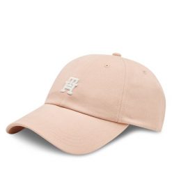 Czapka z daszkiem Tommy Hilfiger. Czerwone czapki i kapelusze damskie Tommy Hilfiger, bez wzorów. Za 119.99 zł.