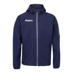 Kurtka softshellowa Kappa Valas. Niebieskie kurtki męskie Kappa, xl, bez wzorów, z materiału, klasyczne, bez kaptura. Za 322.50 zł.
