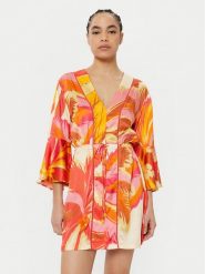 Maaji Sukienka letnia Jungle Palm PT2472CPO007 Pomarańczowy Regular Fit. Brązowe sukienki damskie Maaji, na lato, m, bez wzorów, z wiskozy, bez kołnierzyka, bez ramiączek. Za 209.99 zł.