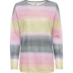 Długi shirt bonprix czarno-jasnoróżowo-żółty batikowy. Bluzki damskie bonprix. Za 49.99 zł.