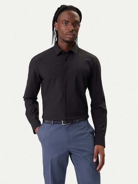 BOSS Koszula P-Hank 50555747 Czarny Slim Fit. Czarne koszule męskie Boss, m, bez wzorów, z syntetyku, biznesowe, bez kołnierzyka, bez ramiączek. Za 339.99 zł.