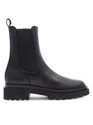 Gino Rossi Botki SUSAN-26034PE Czarny. Czarne botki damskie Gino Rossi, ze skóry, bez obcasa, na płaskiej podeszwie, bez zapięcia. Za 349.99 zł.