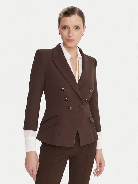 Elisabetta Franchi Marynarka GI-174-56E2-V660 Brązowy Regular Fit. Brązowe żakiety damskie Elisabetta Franchi, bez wzorów, z syntetyku. Za 2,859.00 zł.