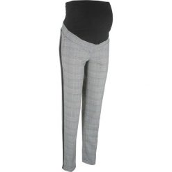 Spodnie ciążowe w kratę bonprix czarno-biały w kratę. Spodnie materiałowe damskie marki bonprix. Za 59.99 zł.