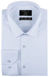 Jednokolorowa, Bawełniana Koszula o Prostym Kroju - Jasnoniebieska. Niebieskie koszule męskie Pazzani, bez wzorów, z bawełny, eleganckie, bez kołnierzyka, bez ramiączek. Za 169.00 zł.