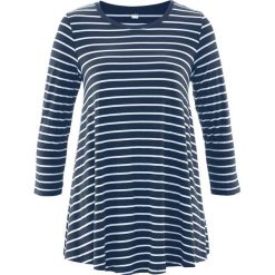 Tunika, rękawy 3/4 bonprix ciemnoniebiesko-biały. Niebieskie tuniki damskie bonprix. Za 59.99 zł.