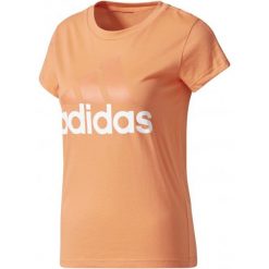 Adidas Koszulka Sportowa Ess Li Slim Tee Easy Coral/White S. Białe koszulki sportowe damskie Adidas, z bawełny, z klasycznym kołnierzykiem. W wyprzedaży za 51.00 zł.