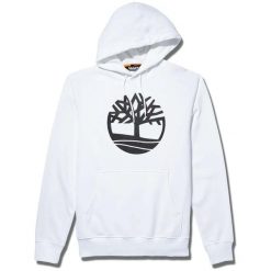 Bluza Z Kapturem Męska Timberland Core Tree Logo (Regular Bb). Białe bluzy męskie Timberland, m, bez wzorów, z kapturem, na fitness i siłownię. Za 369.00 zł.