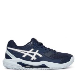 Buty do tenisa Asics. Niebieskie obuwie sportowe damskie Asics, bez wzorów, tenisowe. Za 339.99 zł.