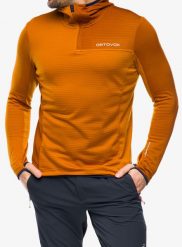 Bluza z kapturem męska Ortovox Fleece Light Grid ZN Hoody. Brązowe bluzy męskie ORTOVOX, l, bez wzorów, z materiału, z kapturem. Za 588.49 zł.