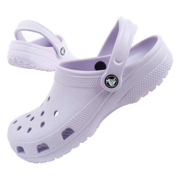 Sandały chodaki damskie Crocs Classic. Fioletowe sandały damskie Crocs, bez wzorów, bez obcasa, bez zapięcia. Za 169.00 zł.