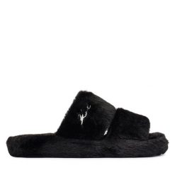 Kapcie KARL LAGERFELD. Czarne kapcie damskie KARL LAGERFELD, bez wzorów. Za 439.99 zł.