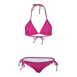 Beco bikini różowe - trójkątny top, wiązane boki. Czerwone bikini damskie Beco, s, bez wzorów, z elastanu, bez kołnierzyka, bez ramiączek. Za 221.99 zł.