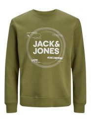 Jack & Jones Junior Bluza 12247681 Zielony Standard Fit. Zielone bluzy dla chłopców Jack & Jones Junior, bez wzorów, z bawełny, bez ramiączek, bez kaptura. Za 79.99 zł.
