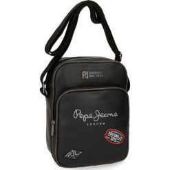 Torba w kolorze czarnym - (S)18 x (W)25 x (G)6,5 cm. Czarne torby na ramię męskie Pepe Jeans, w paski, z materiału. W wyprzedaży za 99.95 zł.