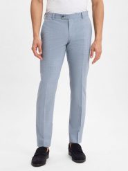 Finshley & Harding spodnie garniturowe z zawartością wełny dziewiczej - Mitch Mężczyźni Modern Fit niebieski, 98. Niebieskie eleganckie spodnie męskie Finshley & Harding, m, bez wzorów, z wełny. Za 349.95 zł.