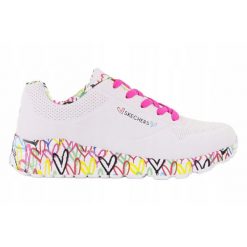 Buty na co dzień młodzieżowe SKECHERS UNO LITE. Biała obuwie sportowe damskie Skechers, bez wzorów, ze skóry, trekkingowe, Skechers Sport. Za 229.00 zł.