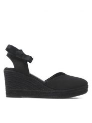 DeeZee Espadryle WS020609-01 Czarny. Czarne sandały damskie DeeZee, bez wzorów, z materiału, bez obcasa, bez zapięcia. Za 82.99 zł.
