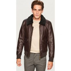 Kurtka pilotka slim fit - Brązowy. Brązowe kurtki męskie Reserved. Za 299.99 zł.