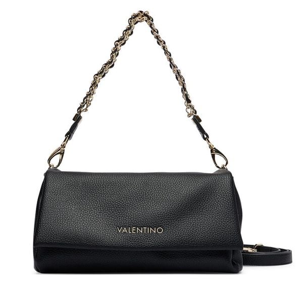 Torebka Valentino. Czarne listonoszki damskie Valentino, bez wzorów, ze lnu, bez dodatków. Za 749.99 zł.