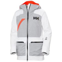 Damska kurtka narciarska z kapturem Helly Hansen Whitewall Lifaloft 3.0T. Białe kurtki damskie Helly Hansen, na zimę, bez wzorów, z puchu, z kapturem. Za 1,478.80 zł.