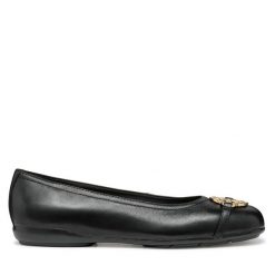 Baleriny Geox. Czarne baleriny damskie Geox, bez wzorów, bez obcasa. Za 289.99 zł.
