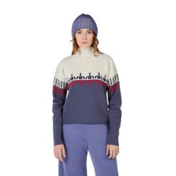 Sweter golf z wzorem dla kobiet Rossignol. Niebieskie swetry damskie Rossignol, na zimę, bez wzorów, bez kołnierzyka, bez ramiączek, bez kaptura. Za 729.00 zł.