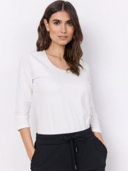 Soyaconcept® Koszulka damska SC-Pylle Kobiety biały, L. Białe t-shirty damskie l, bez wzorów, z bawełny, bez kołnierzyka. Za 149.95 zł.