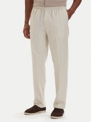 Calvin Klein Spodnie materiałowe LV04LF619G Beżowy jasny Straight Fit. Brązowe spodnie materiałowe męskie Calvin Klein, m, bez wzorów, z bawełny. Za 489.99 zł.