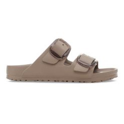 BIRKENSTOCK Arizona Big Buckle EVA Gray Taupe Klapki damskie. Brązowe klapki damskie Birkenstock, bez wzorów, z materiału, eleganckie, bez obcasa. Za 229.99 zł.