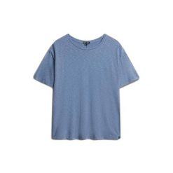 T-shirt damski z opadającymi ramionami Superdry Studios. Niebieskie t-shirty damskie Superdry., bez wzorów, bez kołnierzyka. Za 122.25 zł.