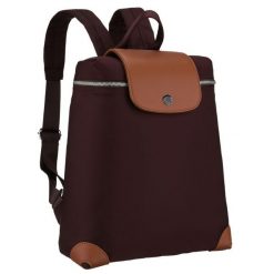 Bordowo-brązowy, miejski plecak damski z poliestru zawieszony na regulowanych szelkach - Peterson. Brązowe plecaki damskie Peterson, bez wzorów. Za 99.99 zł.