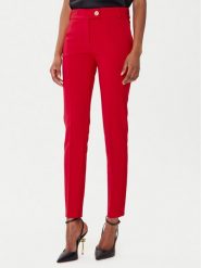 Rinascimento Chinosy CFC0126225003 Czerwony Slim Fit. Czerwone spodnie materiałowe damskie Rinascimento, xl, bez wzorów, z syntetyku. Za 379.99 zł.