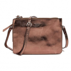 Skórzana torebka w kolorze miedzianym - (S)22,5 x (W)16,5 x (G)5 cm. Brązowe torby na ramię damskie marki Tosca Blu. W wyprzedaży za 289.95 zł.