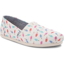 Półbuty TOMS - Classic 10011644 White Popsicles. Białe półbuty damskie Toms, z materiału. W wyprzedaży za 169.00 zł.