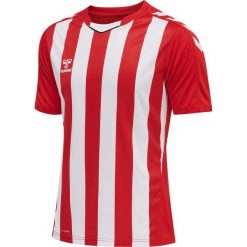Koszulka do piłki nożnej męska Hummel Striped. Czerwone koszulki sportowe męskie Hummel, m, bez wzorów, bez kołnierzyka, bez ramiączek, do piłki nożnej. Za 153.00 zł.